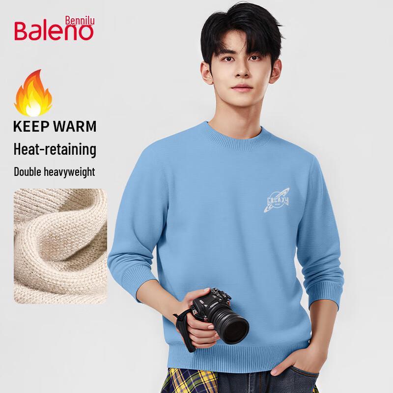Baleno Men's American Style Heavyweight Round Neck Knit Sweater