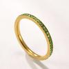 Simple Trendy Colorful Rhinestones Stackable Rings for Men Women Couple Stainless Steel Lucky Birthstone Birthday Gifts Jewelry