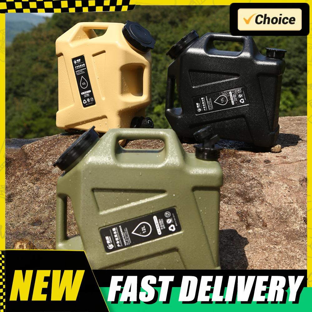 12L Camping-Wasserbehälter Auslaufsicherer Wasserspeicherbehälter Großer Wassertank Tragbarer Eimer Outdoor-Zubehör