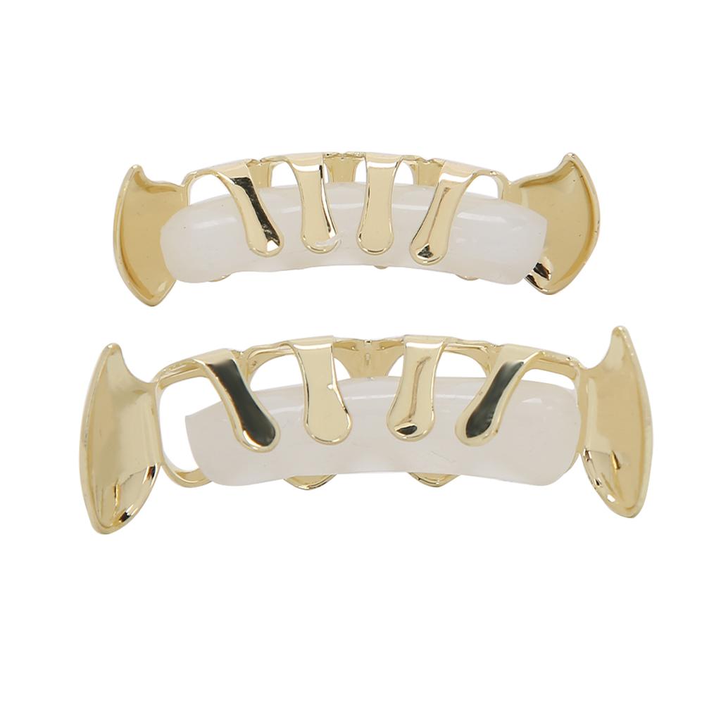 Hollow Plating Teeth Brace Fashionable Metal Teeth Decoration Jewelry for Party