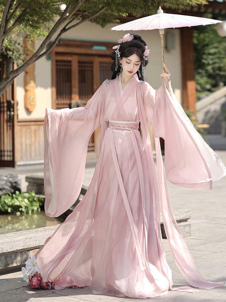 2026 Women's Wei Jin Hanfu: Elegant Fairy Large-Sleeve Embroidered Xianxia Ancient Costume