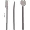 Hammer Drill Chisel Carbon Steel Scaling Flat Chisel Point Rotary Hammer Drill Bit for Tile and Concrete Work Durable and 3-Piece Set, Chisel, Chisel,