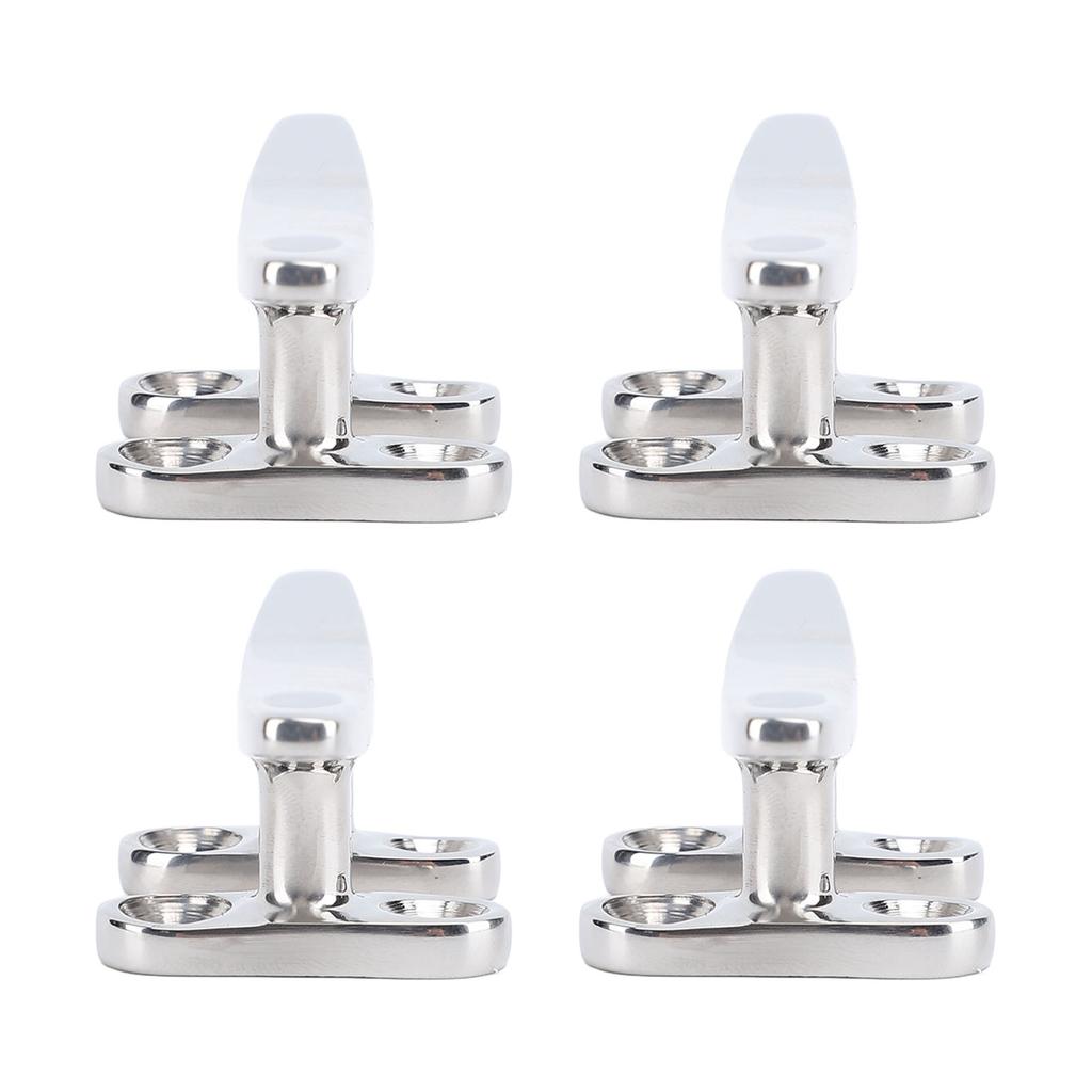 4pcs 4in Boat Tie Down Cleat 316 Stainless Steel Polished Dock Cleat Deck Rope for Speedboat Yacht