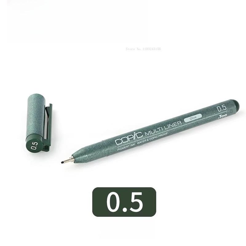 Japanese Colored Hook Line Pen Waterproof Art Supplies Anime Architectural Design Ink Tube Drawing Pen Watercolor Outline Marker