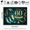 2D "Fabulous 60th Birthday" Backdrop Teal Gold High Heels & Champagne Photography Background Cloth