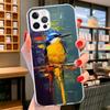 Animal Oil Painting Bird Cover Phone Case For iPhone 16 17 Air 15 14 Pro Max 16E Phone Case 13 Mini 12 11 7 SE 8 Print Pattern F