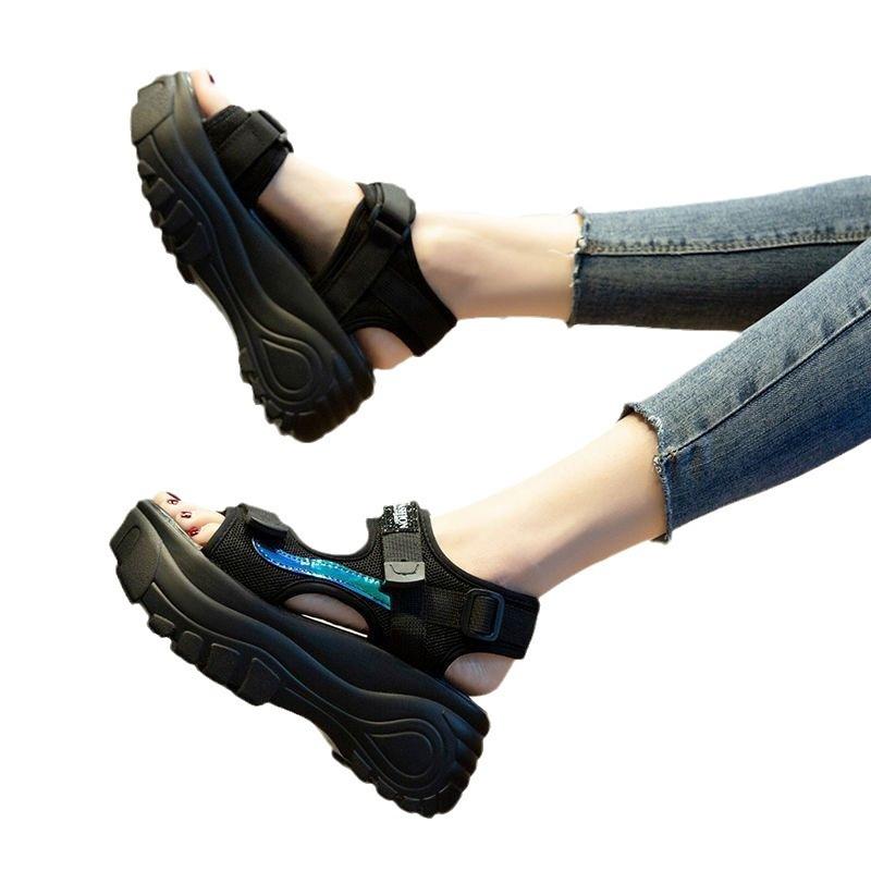 Women's Sports Sandals Summer New Beach Casual Shoes Muffin Thick Bottom Soft Bottom Height Increasing Non-Slip