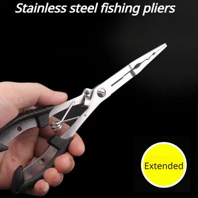 Lengthened Straight Nose Luya Tongs Fishing Tongs Multi-functional Fishing Clippers Bite Lead Power Horse Line Clippers Control Fish Fishing Scissors