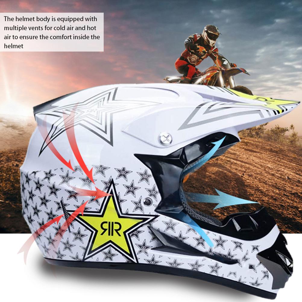 Professional Motocross Helmet for Kids Adults Motocross Dirt Bike Off Road Motorcycle Helmet with Goggles Gloves Face Cover
