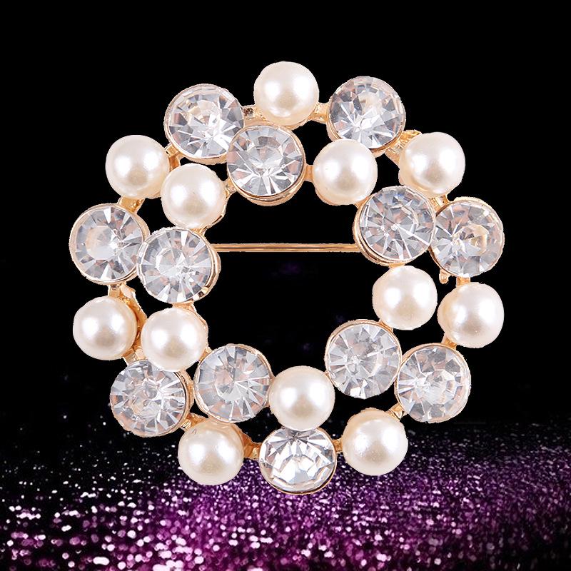 Lanhao Hot-Selling Pearl Swan Rhinestone Flower Brooch - Japanese & Korean Fashion Accessories for Women