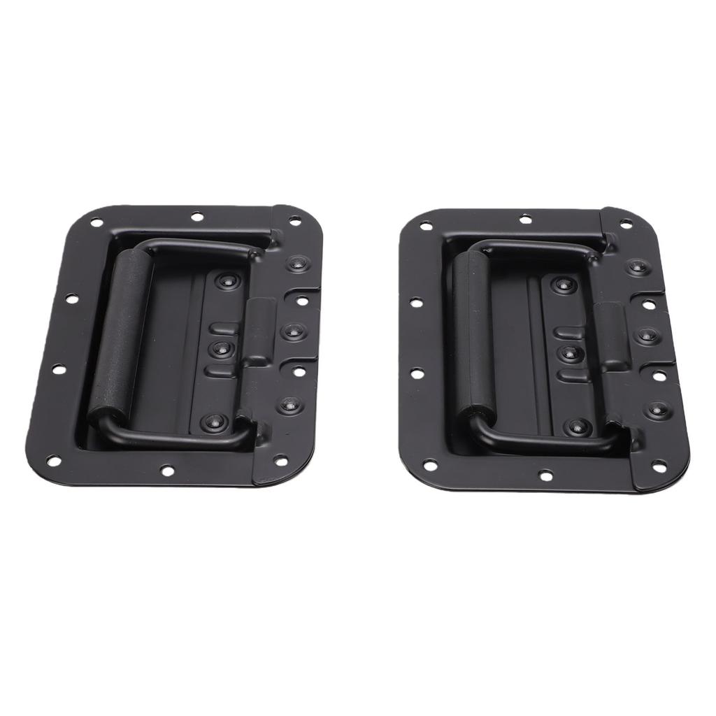 2PCS Recessed Spring Loaded Speaker Case Handles with Rubber Grip Stainless Steel for RV Yacht Flightcase PA Speaker Box