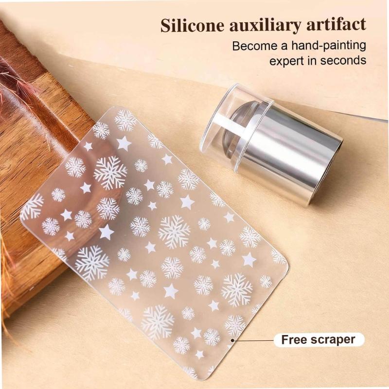 Mini Transparent Silicone Nail Stamp Tool For Precise Pattern Printing Clear Base Design
