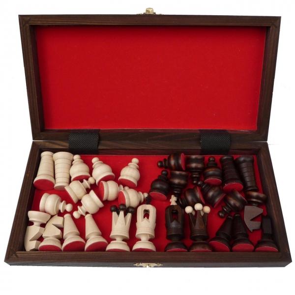 Dřevěná šachová sada Model Royal 27x27cm Suvenýrové šachy Unikátní šachová sada Starožitné ručně vyráběné šachové sady 152