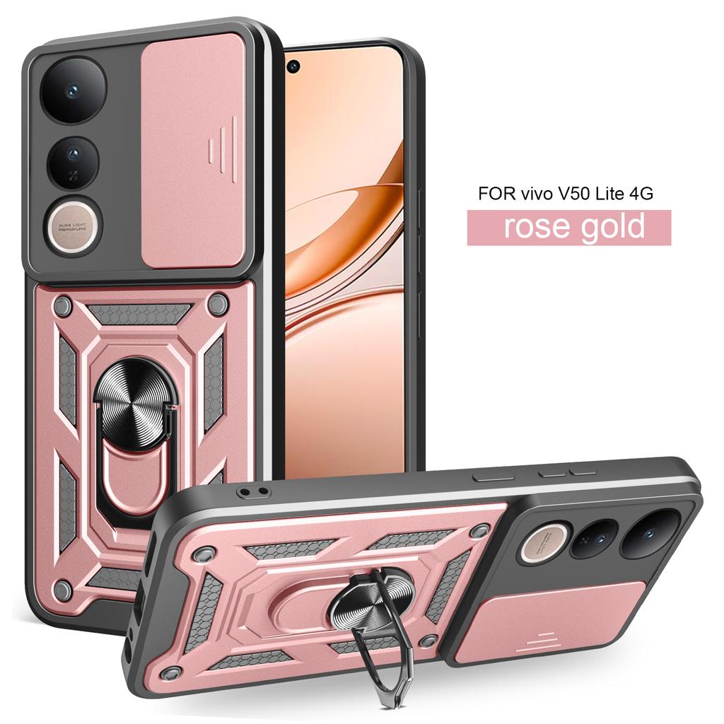 For Vivo V50 Lite Case Vivo V50 Lite Cover Vivo V50 Lite Magnetic Ring Holder Armor Phone Case Slide Camera Protect Back Cover