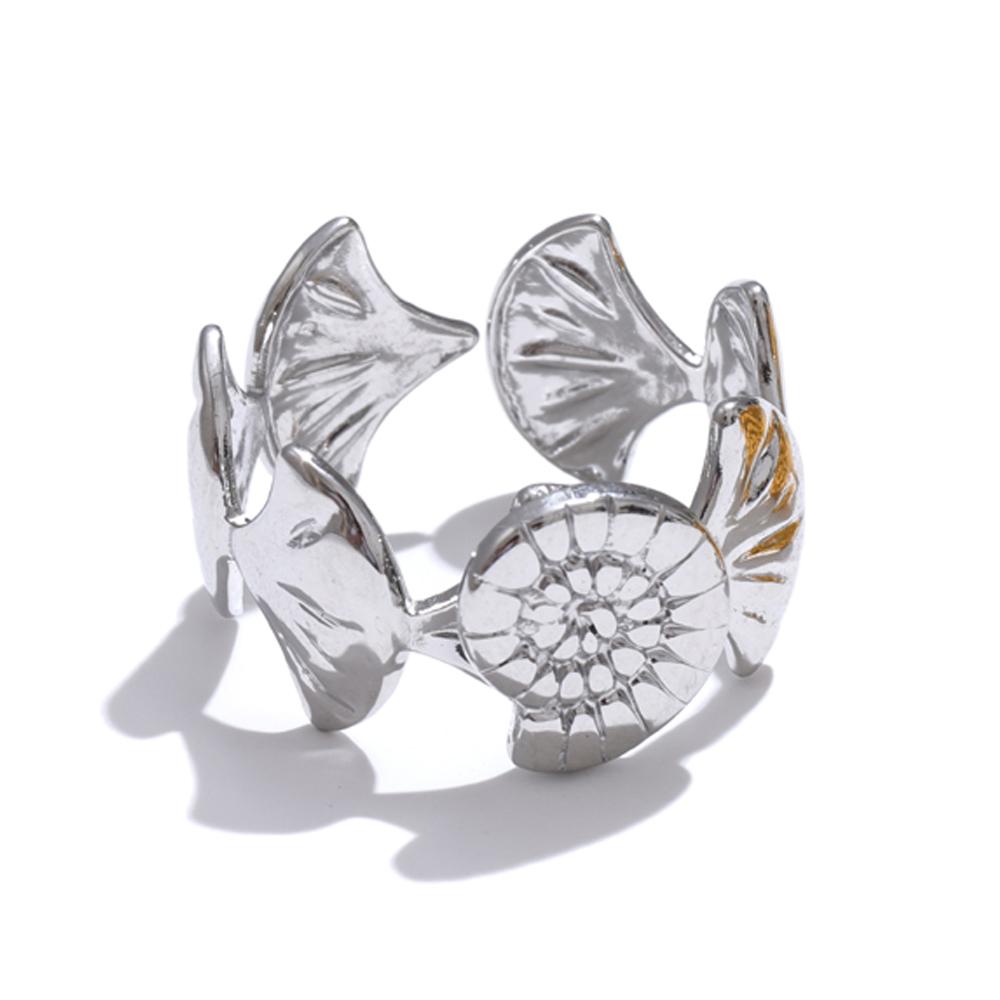 

Yhpup Ocean Series Stainless Steel Shell Conch Open Adjustable Ring 2025 for Women Summer Fashion Wholesale Jewelry Recommend resizable