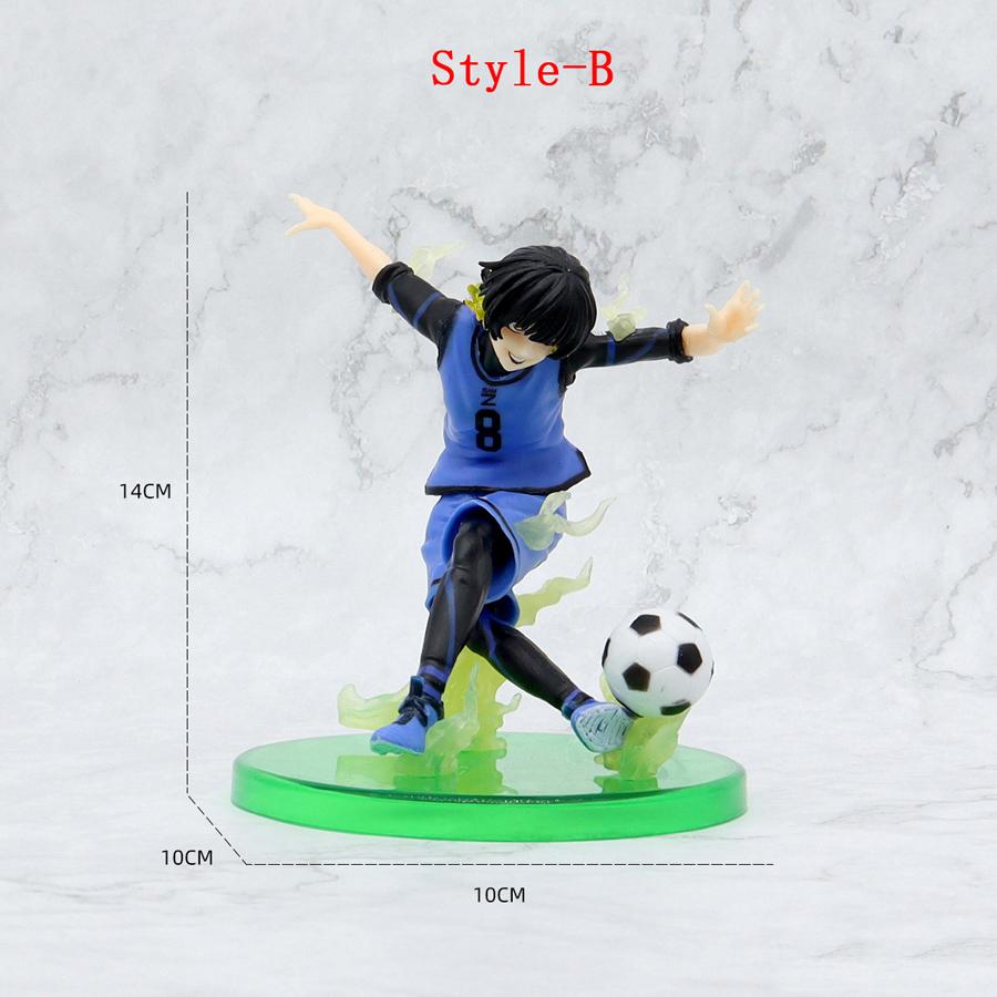 Anime BLUE LOCK Funny Football Sport Lover Soccer Fans Kick The Ball Action Figures Style Statues Home Ornament Desk Doll Toys