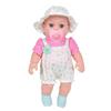 Realistic 12inch Vinyls Newborns Baby Girl Doll Realistic Child Toy Soft Doll Vinyls with Overalls Bonnet Collectible
