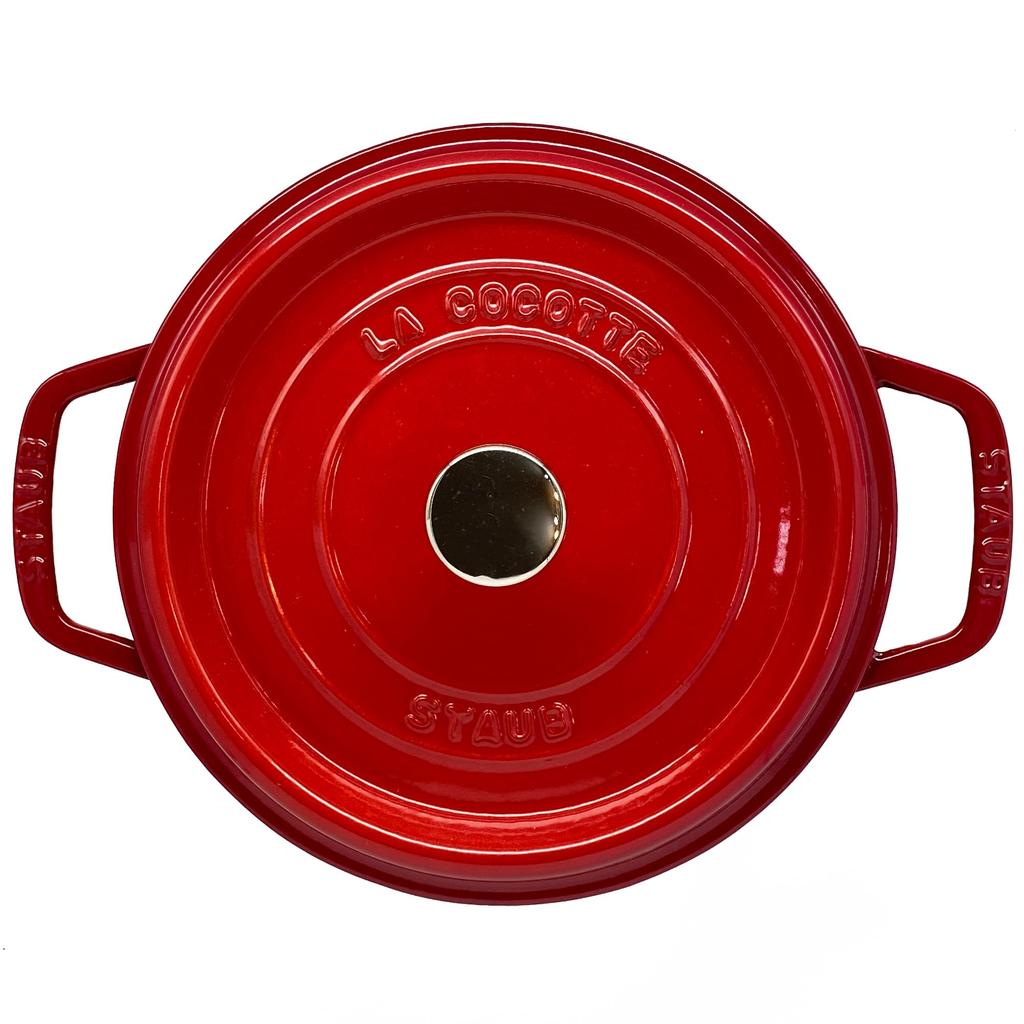 Staub Pico Cocotte Round 1102206 Enamel Pot, 22cm, Cherry, (Product Number 40509-825-0), [Used]