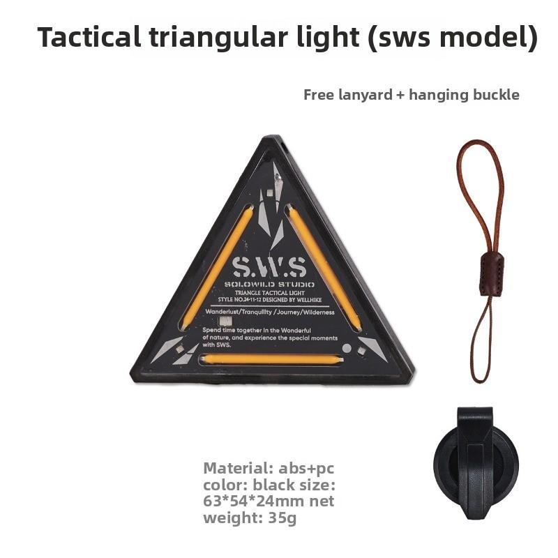 Zewnętrzna lampka trójkątna do kempingu, wielofunkcyjna lampka ostrzegawcza oświetlenie mini lampka wisząca namiot kempingowy trójkątna lampka wisząca