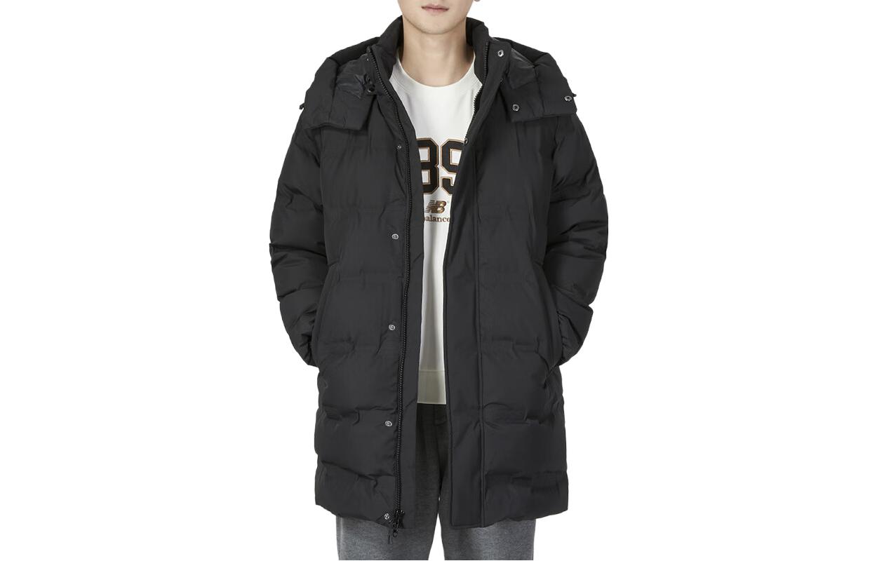 New Balance Down Jackets Unisex Black Hooded Thickened AMJ24379-BK XS