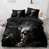 Ložní souprava s lebkami 3D potisk Vzor teroristických lebek Úsměv ducha King Queen Size Pro halloweenskou dekoraci Děti Dospívající Muži Povlak na přikrývku