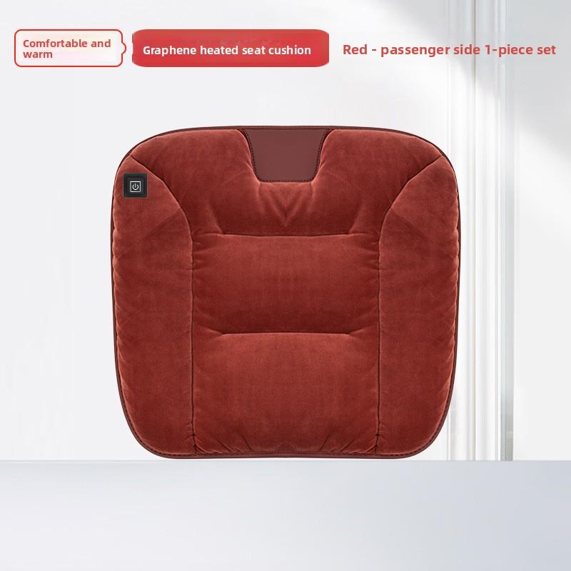 Graphene Car Heating Seat Cushion Winter Plush Car Seat Cushion Office Warm Seat Electric Heating Car Decoration