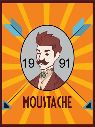 

Moustache 1991 Metal Wall Plaque Art Vintage tin sign retro Man CaveAluminum 20x30cm（7.8x11.8inch）