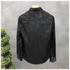 Men's High-end Shirt Spring Summer Long-sleeved Handsome Dark Pattern Shirt Slim and Trendy Brand Versatile Top