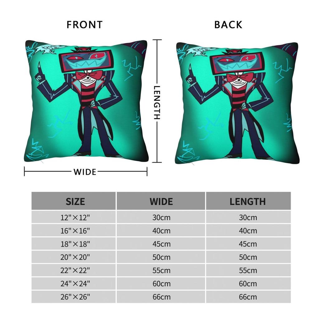 Hazbines Hoteles Alastor Vox 2 Printed Pillowcase Cushion Cover Throw Pillow Cover Warm Home Decorations Zippered Multiple Sizes