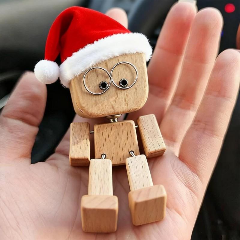 Shaking Man Statue Handmade Wooden Man Figurine for Man Gift It Comes with Vivid Expression Accessories,bookshelf,car Decorations Christmas Gift
