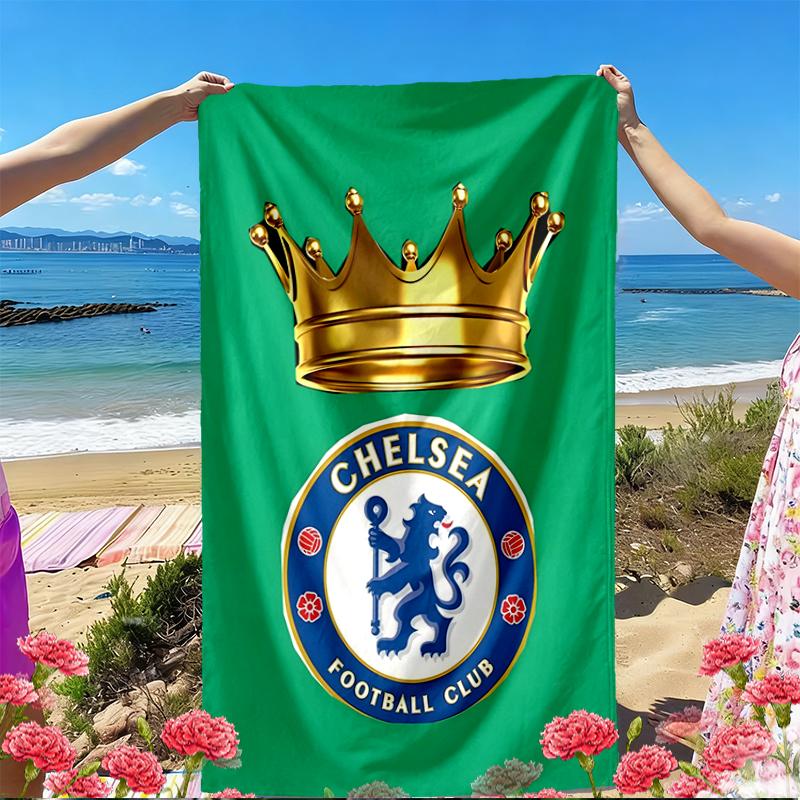 Chelsea F.C. Aufdruck Strandtuch, Vielseitiges Leichtes Saugfähiges Strandtuch für Pool, Surfen, Yoga, Badezimmer, Perfektes Geburtstags- oder Urlaubsgeschenk