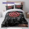 Name Benutzerdefiniertes Linkin Park Muster Bettwäscheset Bettbezug Kissenbezug Heimdekoration Geschenk (1 Bettbezug + 2 Kissenbezüge, ohne Füllung)