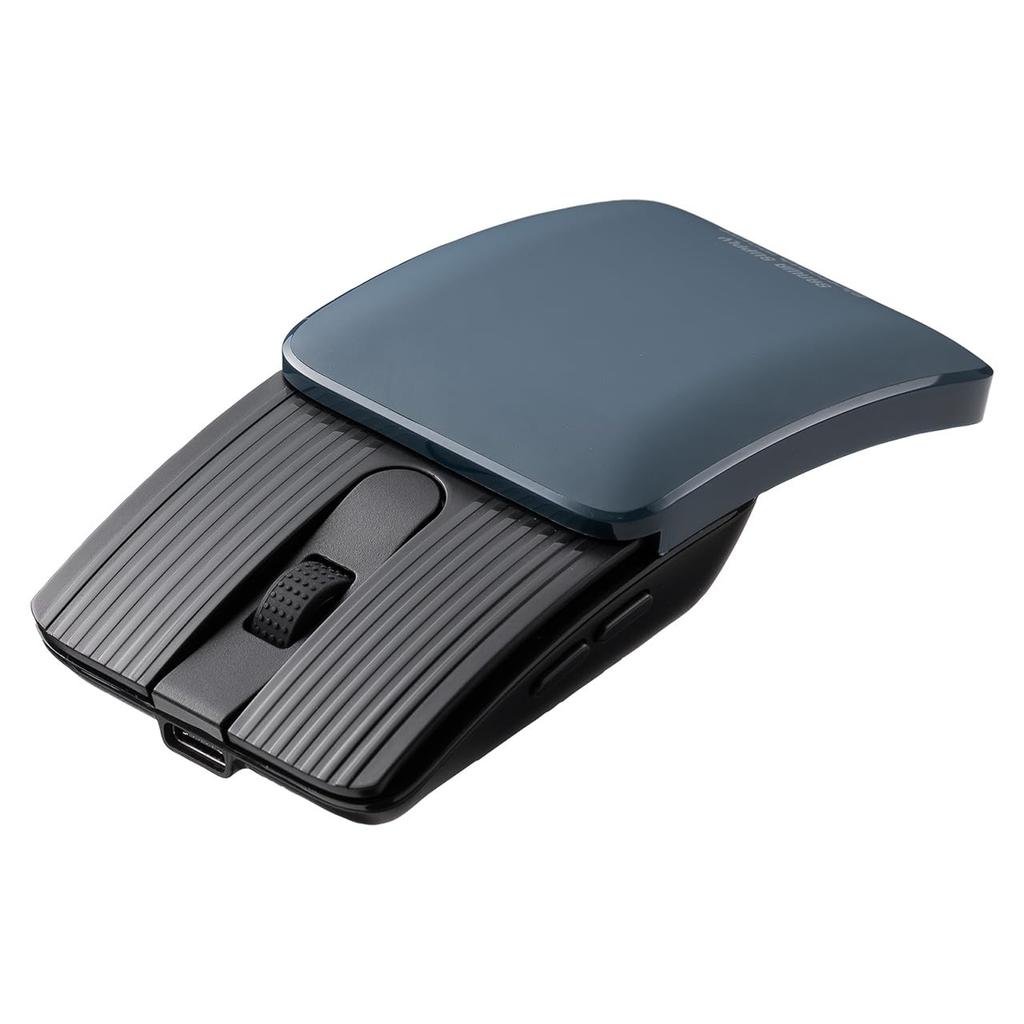 Sanwa Direct Small 5 Wheel Compatible with Blue Comes with Mouse, Foldable, Bluetooth, Quiet, Buttons, Back/Forward Buttons, Button,