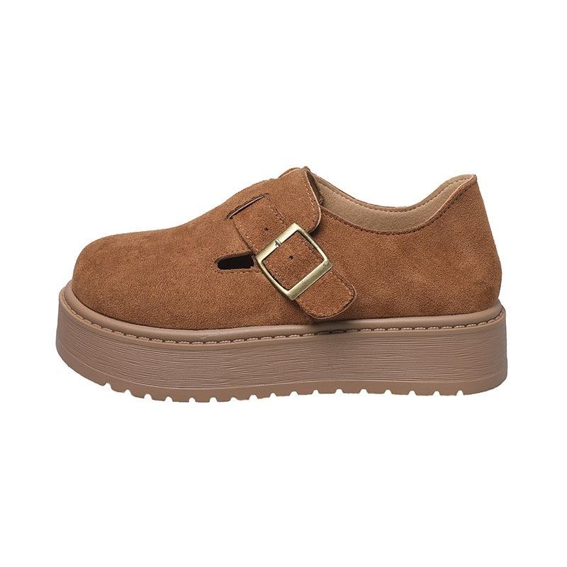 Cow Velvet All-inclusive Autumn New Platform Women's Shoes One-pedal Lazy Casual Single Shoes