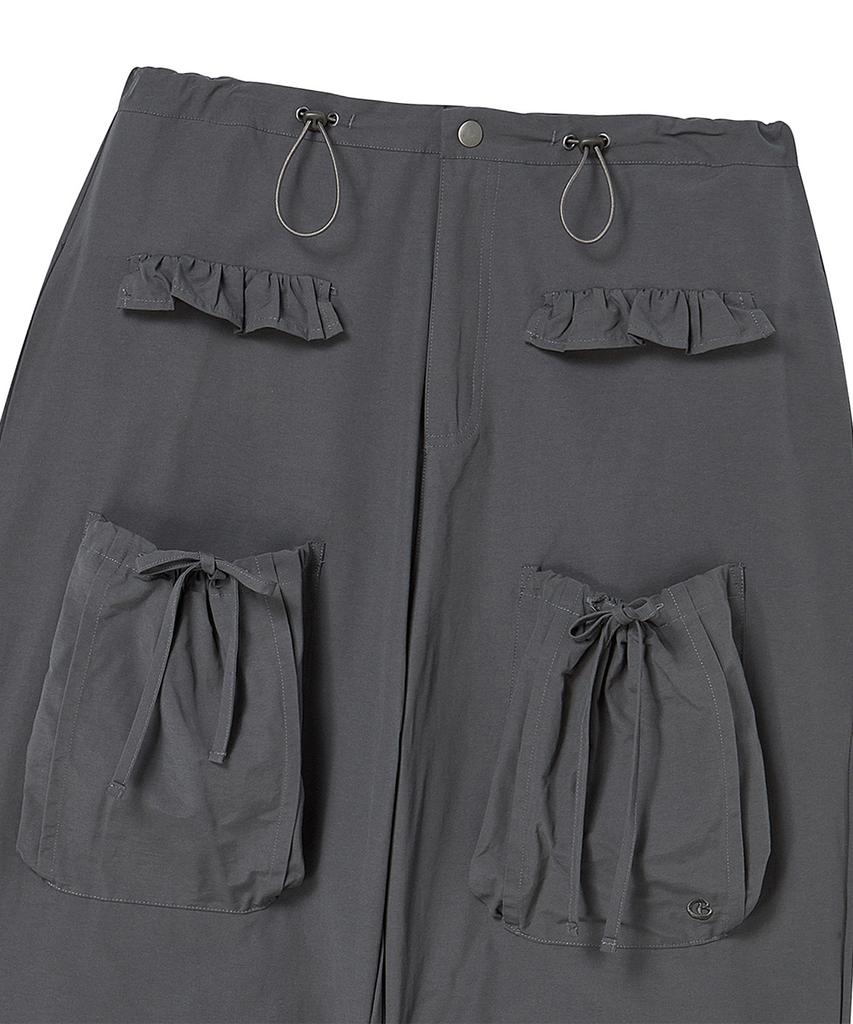 AWESOME STUDIO Out-Pocket Cargo Wide Pants Charcoal