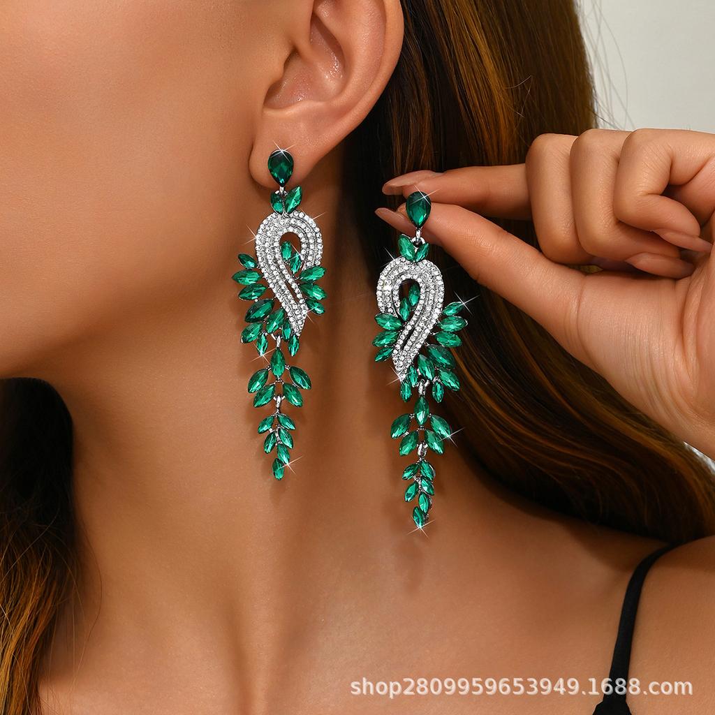 High-end fashion earrings Phoenix water drop shape long women's accessories pendant earrings