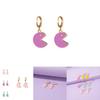 Stylish Plated Smiley Face Earrings Colorful Cute Cartoon Jewelry For Ladies