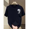 European Size Heavy Trendy Brand Pure Cotton Short-sleeved T-shirt for Men's Summer Korean Printed Casual Versatile Tops for Men