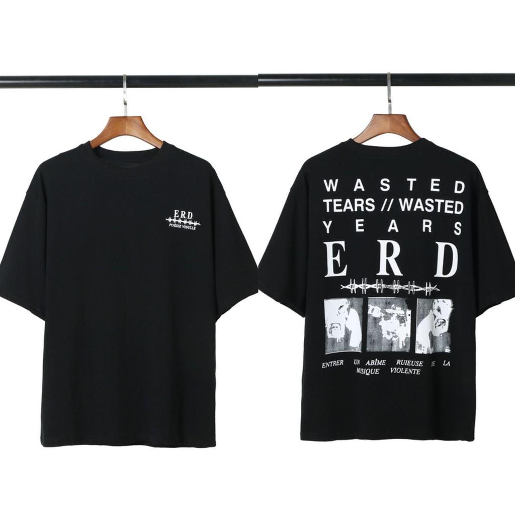 ERD Melancholy Rich Hoodie: European-American Streetwear, Loose Fit, Zipper, Short Sleeve