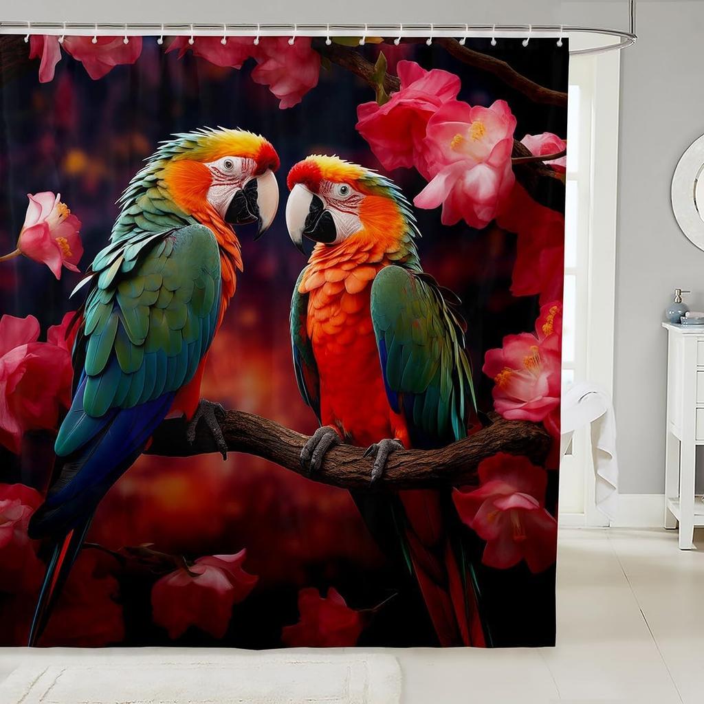 Yellow Rubber Duck Shower Curtain Set,Cute Swimming Duck Bathroom Decor for Kids,Kawaii Animal Bathroom Set Gifts for Pet Lovers