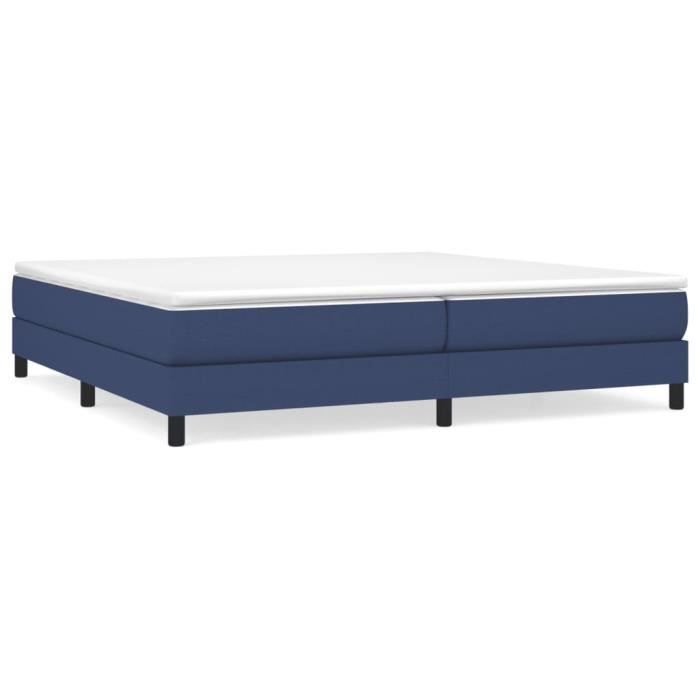 3144107 vidaXL Divan Bed with Mattress Blue 200x200 Cm Fabric