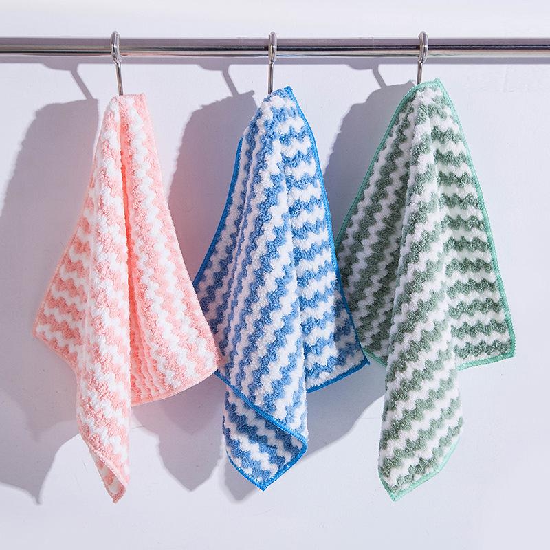 Non-Stick Cationic Dishcloth: Lint-Free, Water-Absorbent, Thick Rainbow Kitchen Cleaning Cloth