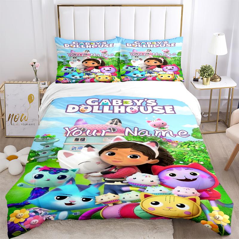 Custom Textile Dollhouse Fun Bedding 3 Piece Set HD Print Duvet Cover Pillowcases for Teens Adult Bedroom Decoration