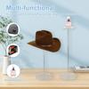 2Pcs Adjustable Acrylic Hat Stand Wig Display Rack Round Clear Multi-purpose Storage Shelf for Jewelry Watch Display Riser