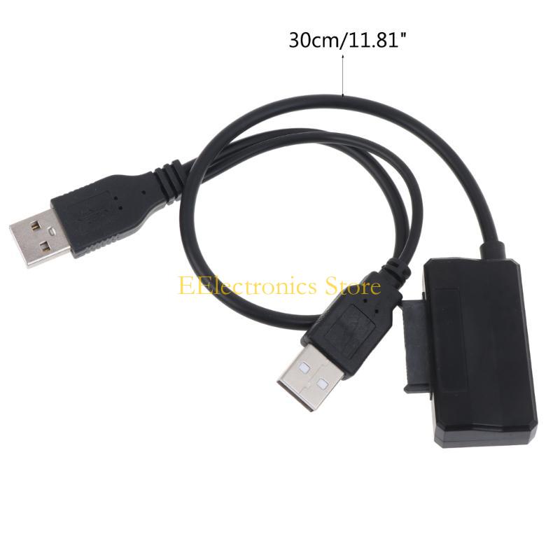 B03C USB 2.0 zu 6+7 13Pin Slim-SATA-Kabel mit externem USB 2.0 Stromversorgungskabel für Notebook DVD-ROM CD-ROM ODD