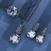 2026 New Huabi Jewelry Copper Bottom Gold-plated Simulation Nordic Blue Temperament Light Luxury Set Main Stone 14-12mm