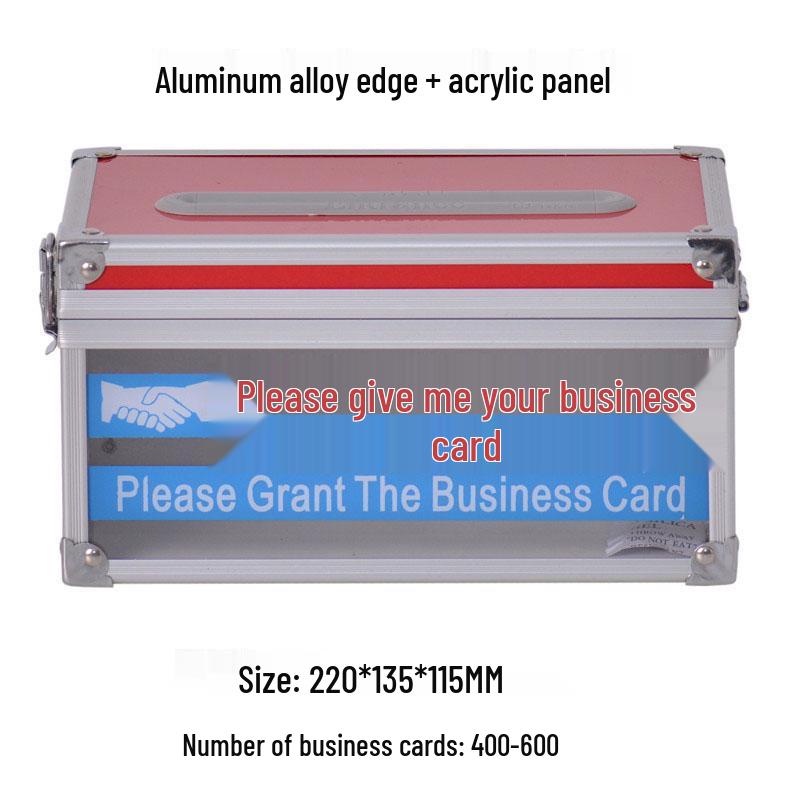 Transparent Lockable Business Card Holder - Large Capacity Desktop Storage Box
