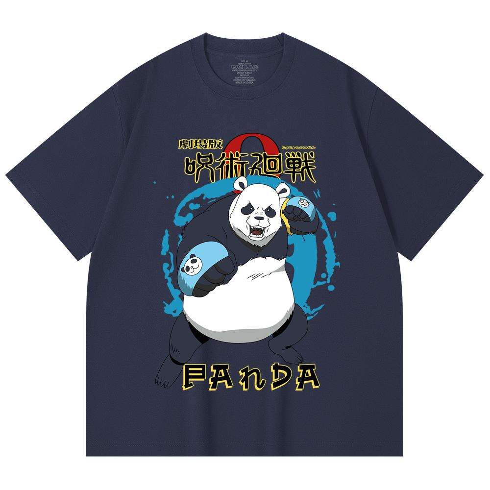 230 g/m² 100 % Baumwolle Jujutsu Kaisen V62 Panda-Print Unisex Schweres Baumwoll-T-Shirt