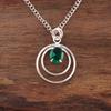 Green Emerald Gemstone Pendant Jewelry, Handmade Gorgeous Silver Pendant , 925 Sterling Silver Jewelry For Wedding Gift
