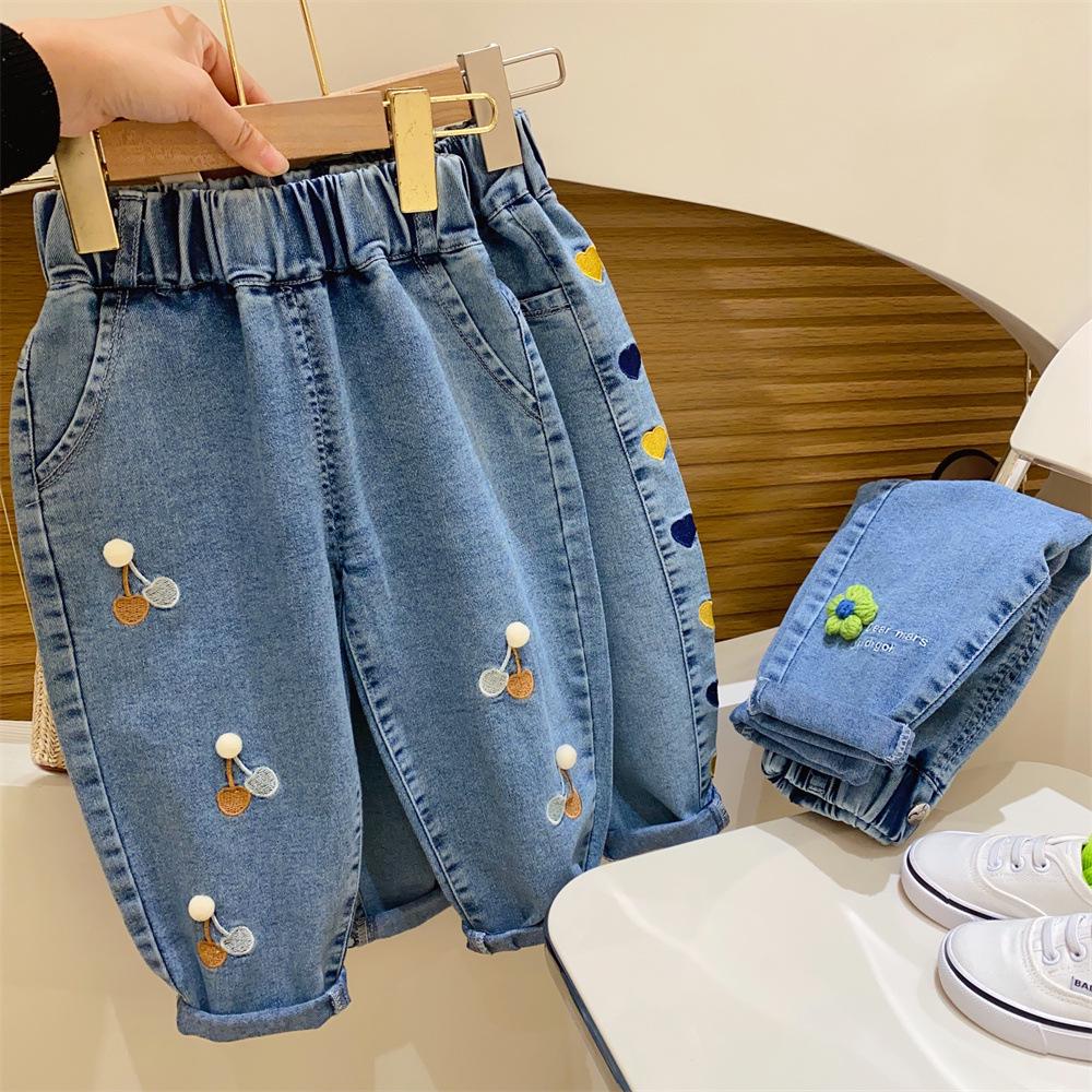 "2025 Frühling/Herbst Mädchen Koreanischer Stil Harem Jeans - Locker sitzende Freizeithose für Kinder"